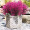 8-Bundle Artificial Outdoor Flowers – Faux Lavender and Fern Plants, UV-Resistant Plastic Shrubs for Indoor/Outdoor Hanging Decorations (Fuchsia)